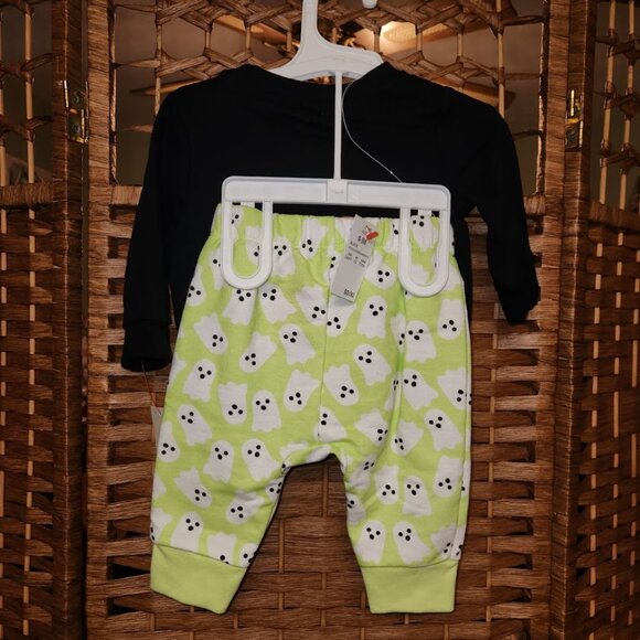 Cat & Jack Halloween Ghost "Boo" Two Piece Outfit - Size 0-3m - NWT - Picture 2 of 4